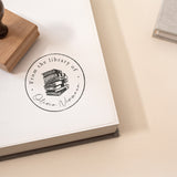 Personalised library stamp with custom name for book lovers and librarians